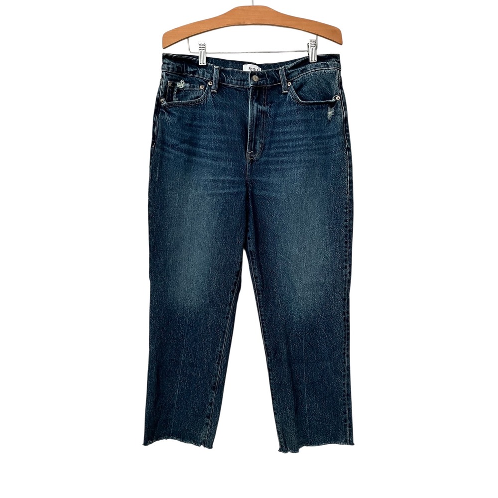 Pistola High-Rise Straight Leg Jeans — Dark Blue Wash